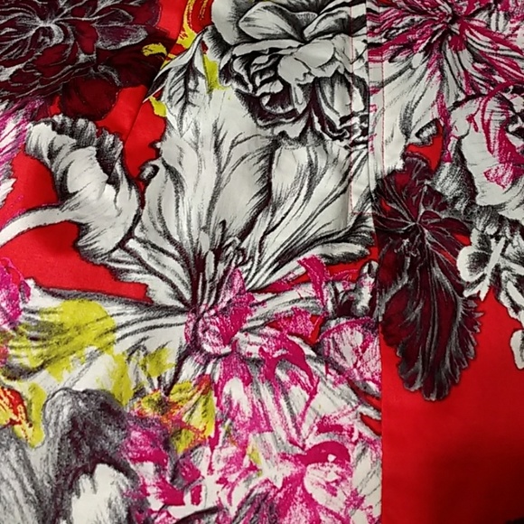 Anthropologie Leifsdottir Itoh Red Floral Strapless Mini Dress - Picture 5 of 7